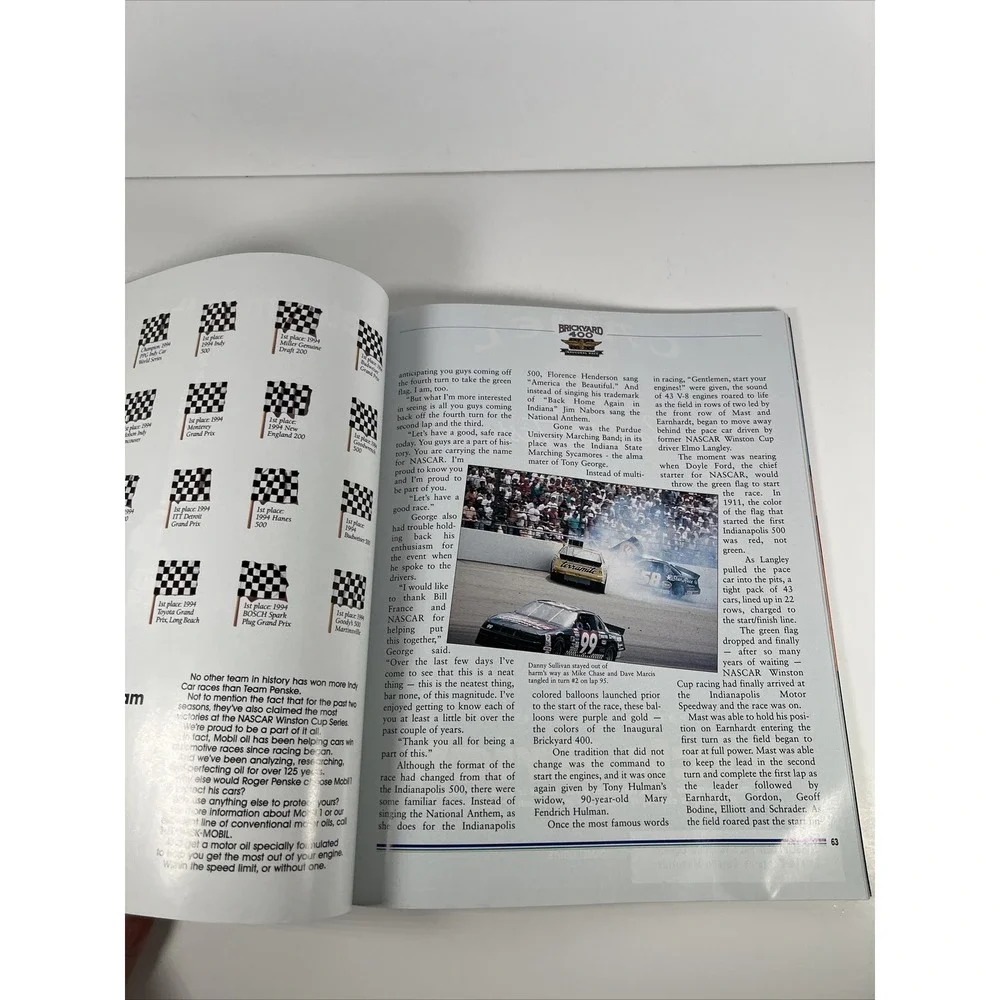 Brickyard 400 Program 1995 Race Indianapolis Motor Speedway With Starting Lineup